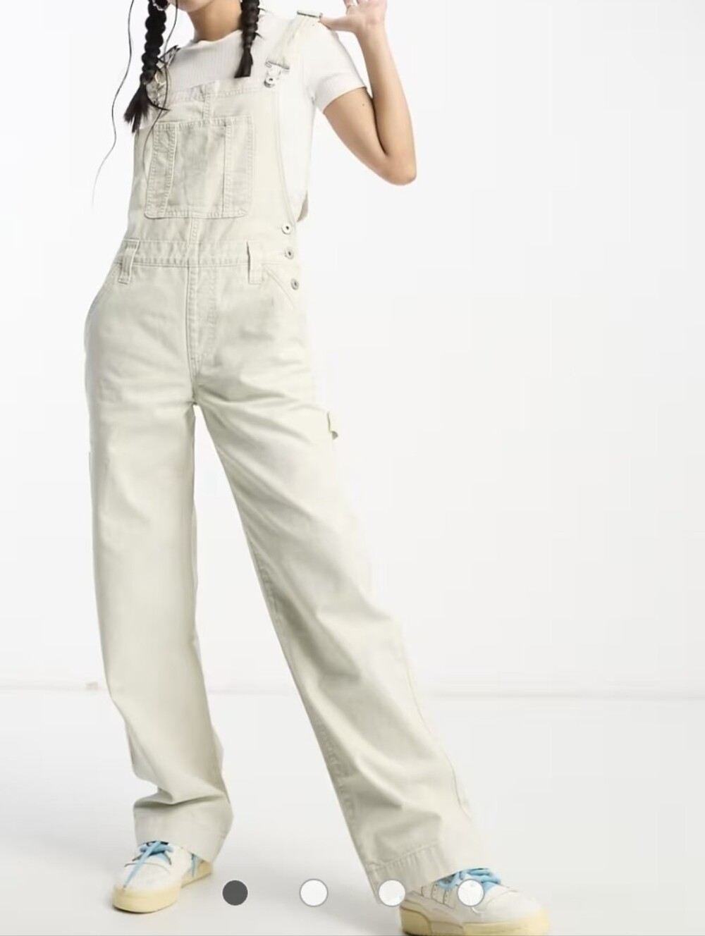 Cotton On Utility Canvas Cream  Denim Overalls Sz 6